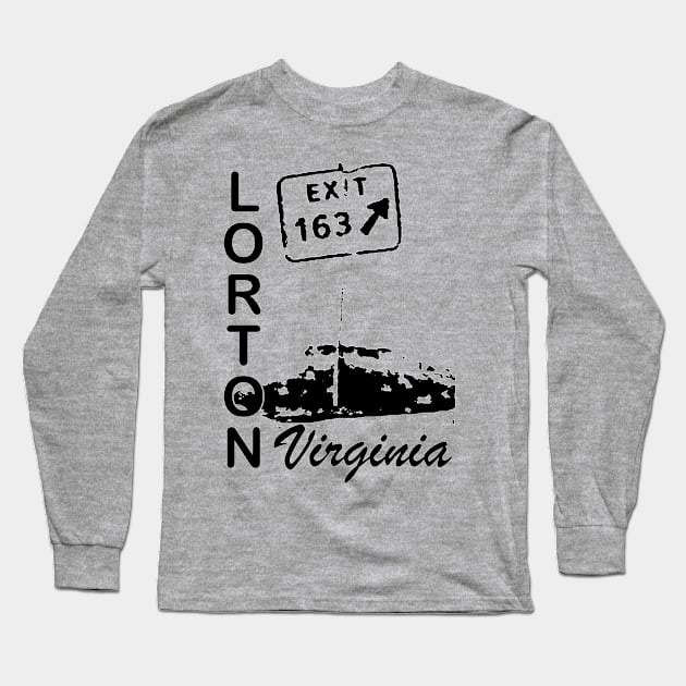 Lorton Exit Southbound - Black Long Sleeve T-Shirt by Swift Art